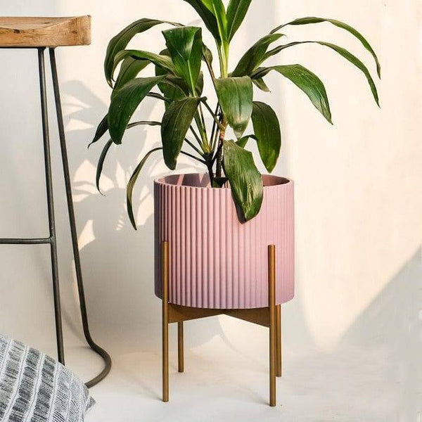 Ripples Home Midori Planter with Stand Medium - Pink - Modern Quests