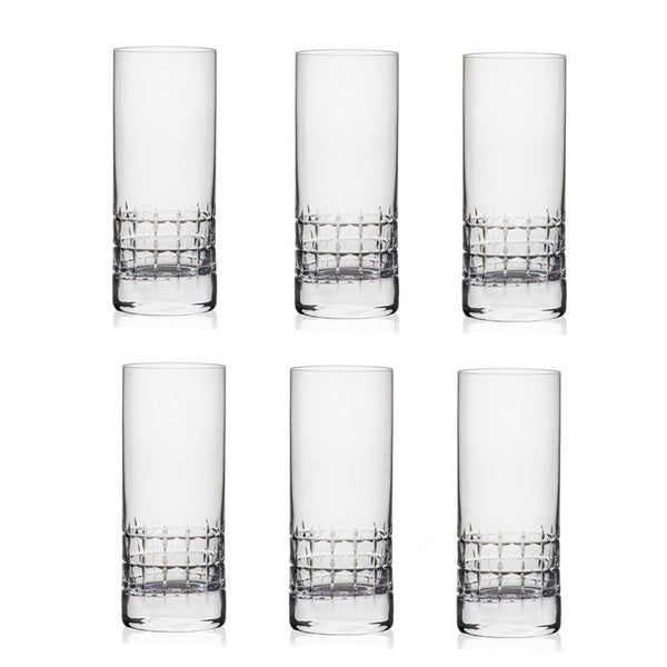 Rona Glass Slovakia Luxury Collection Brilliant Highball Glasses 370ml, Set of 4