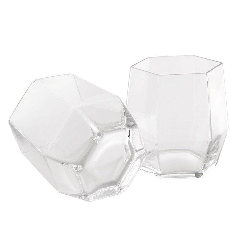 Root7 Geo Glass Tumblers Clear, Set of 2 - Modern Quests