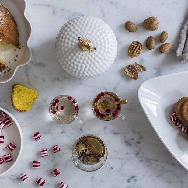 Sagaform Sweden Acorn Storage Bowl With Lid - White Gold - Modern Quests