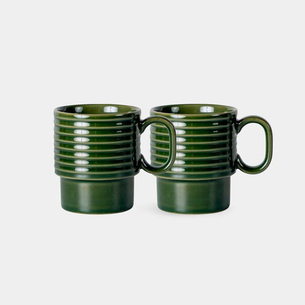 Sagaform Sweden Coffee & More Coffee Mugs, Set of 2 - Green