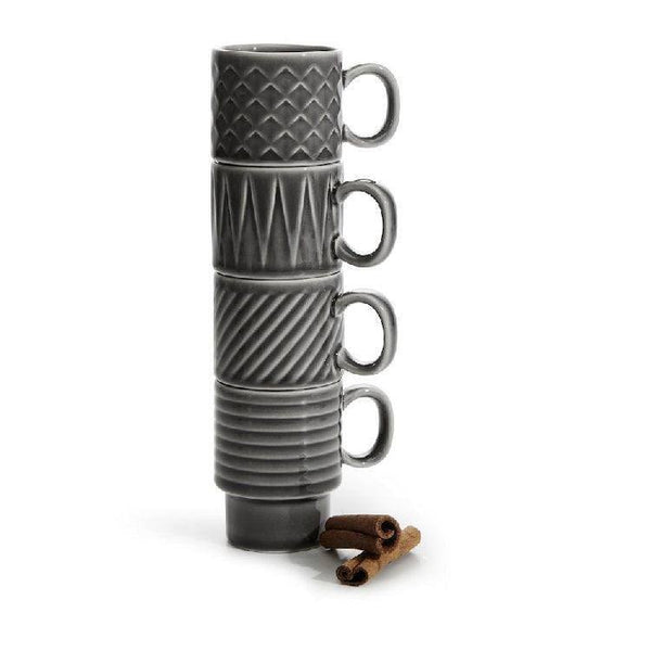 Sagaform Sweden Coffee and More Mini Espresso Cups, Set of 4 - Grey