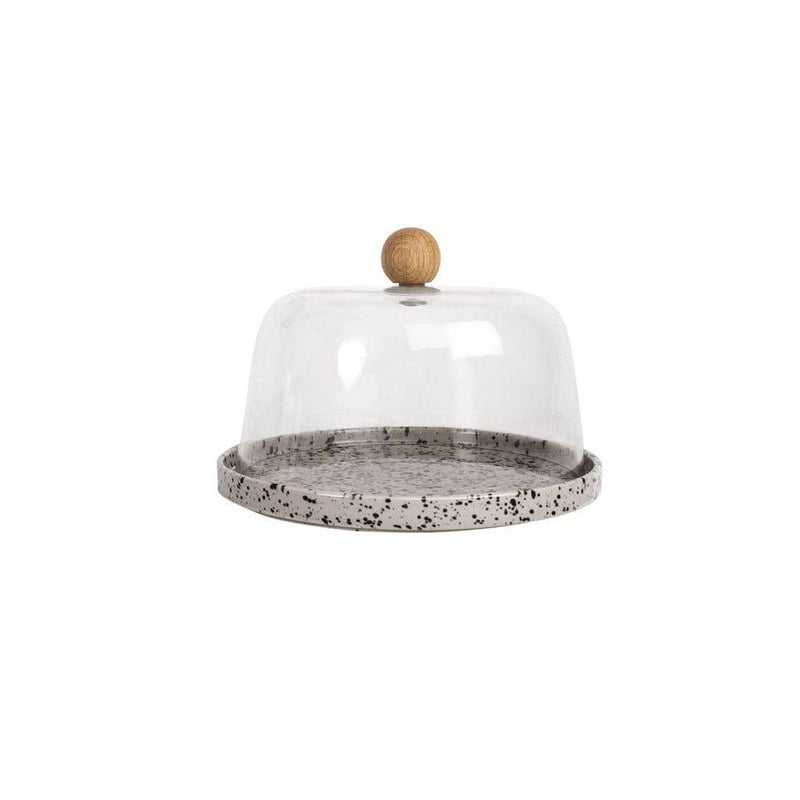 Sagaform Sweden Ditte Cheese Dome with Cloche - Terrazzo Grey - Modern Quests