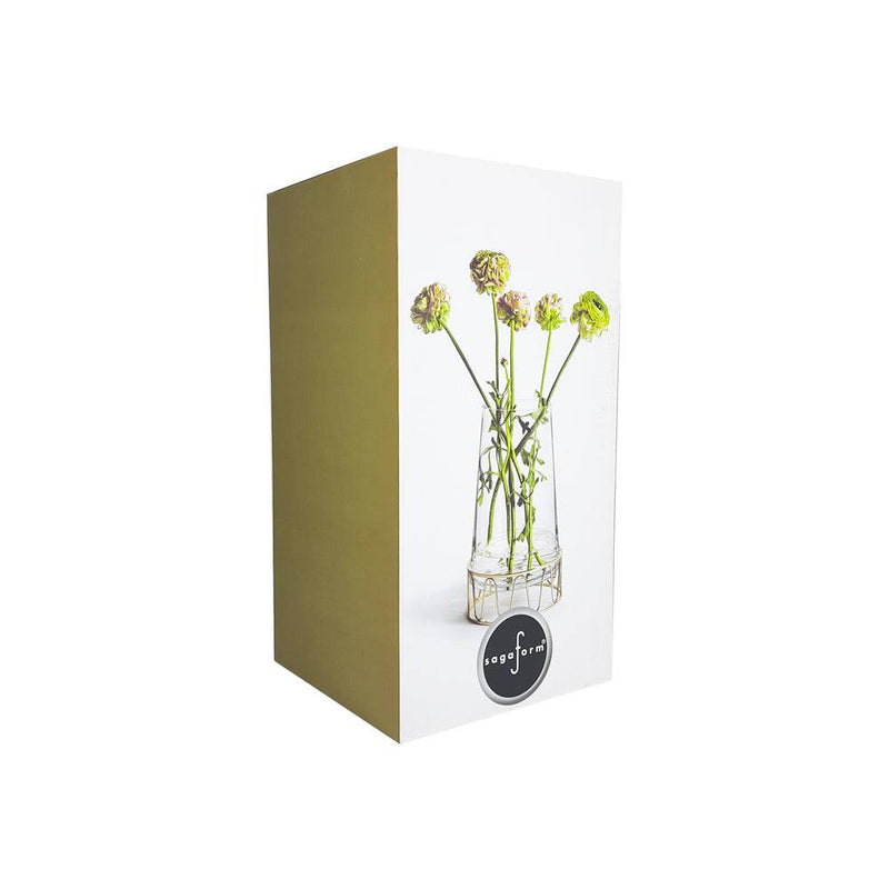Sagaform Sweden Glass Lantern with Swirl Gold Base - Modern Quests