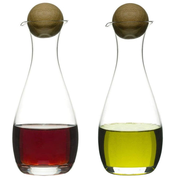 Sagaform Sweden Nature Oil and Vinegar Bottles with Oak Stoppers, Set of 2