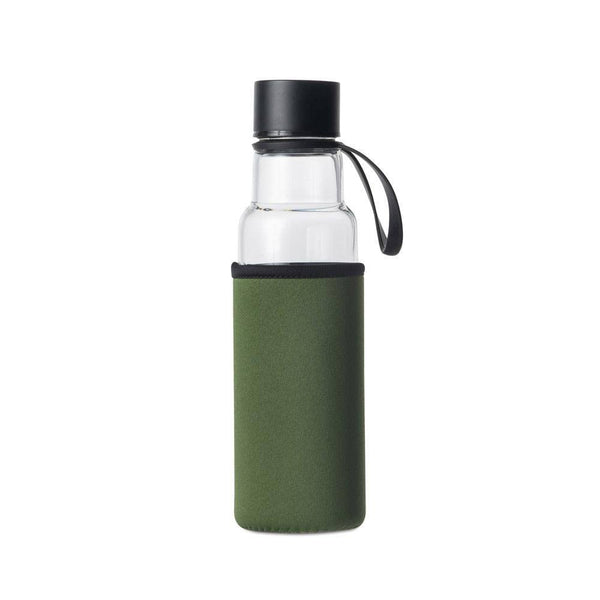 Sagaform Sweden Saga Glass Bottle With Sleeve - Green