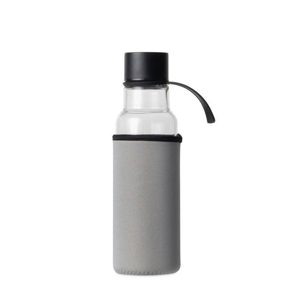 Sagaform Sweden Saga Glass Bottle With Sleeve - Grey - Modern Quests