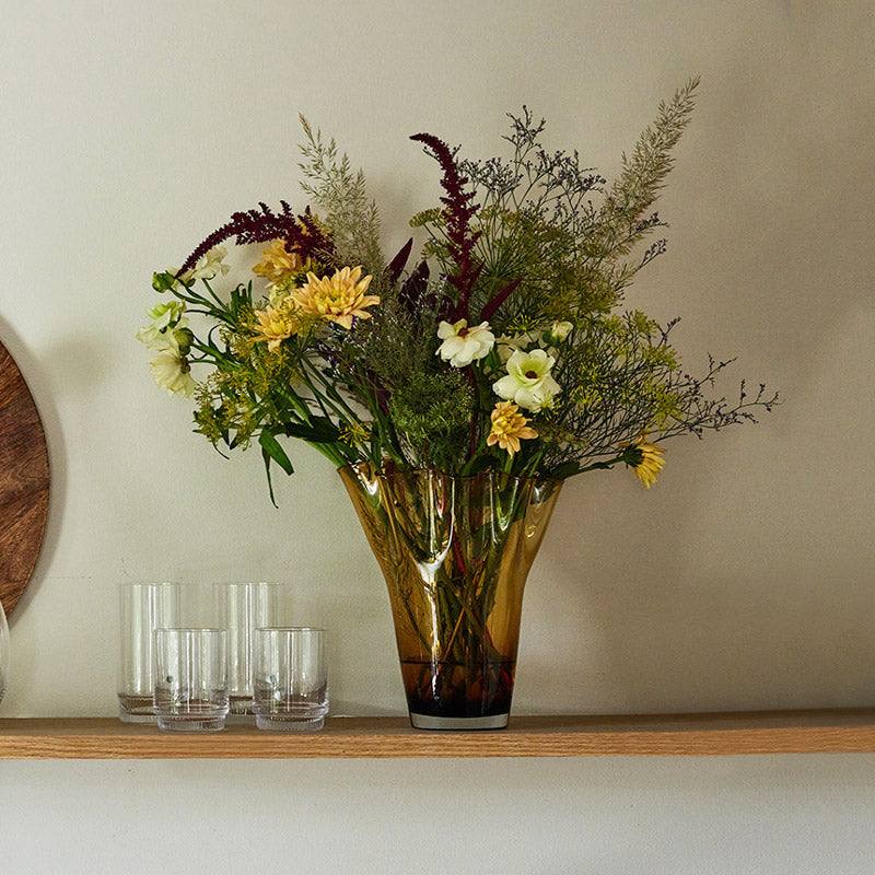 Sagaform Sweden Viva Glass Vase Large - Amber - Modern Quests