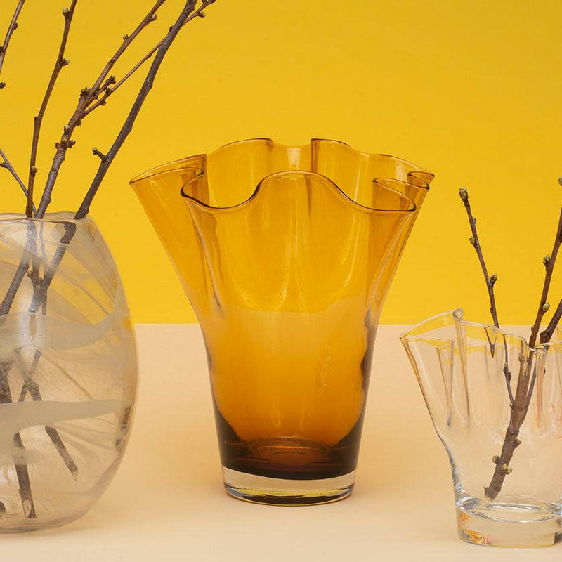Sagaform Sweden Viva Glass Vase Large - Amber - Modern Quests