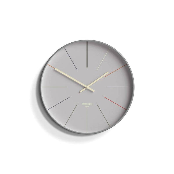 Space Hotel District 12 Wall Clock 40cm - Pale Grey