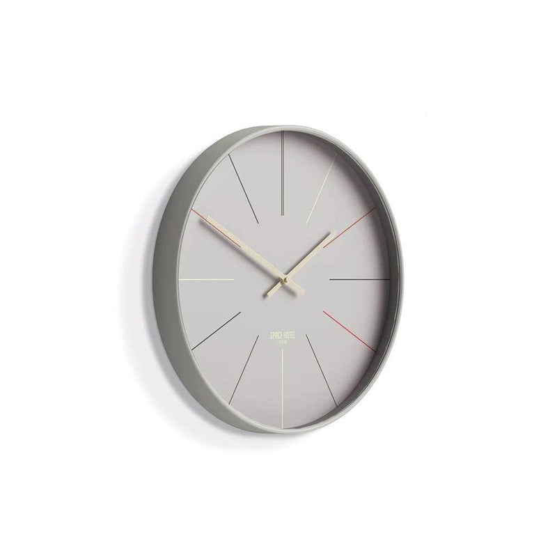 Space Hotel District 12 Wall Clock 40cm - Pale Grey