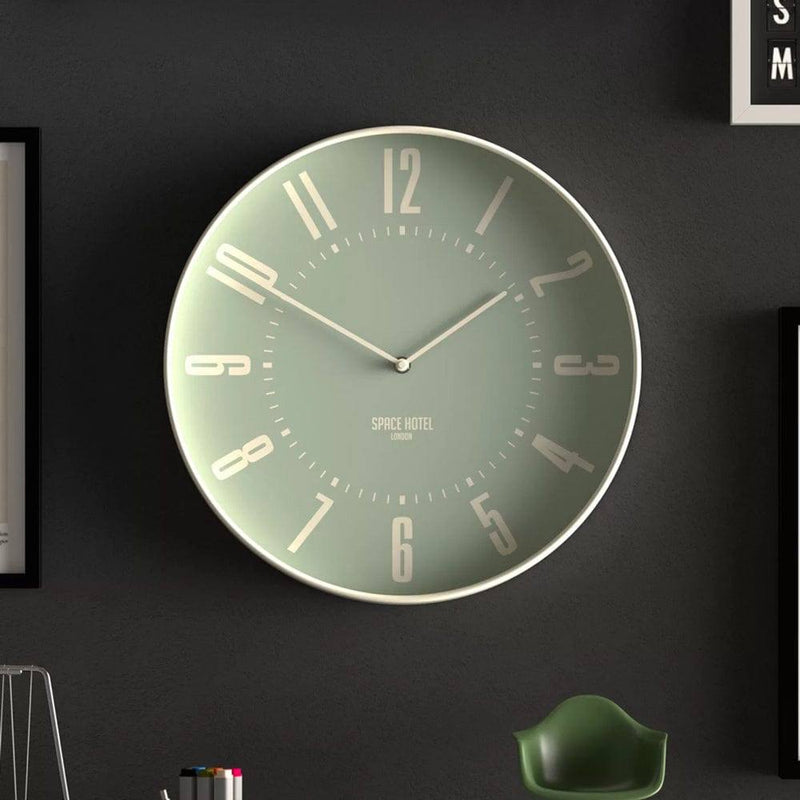 Space Hotel Mars Dog Wall Clock - Green - Modern Quests