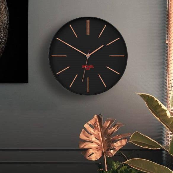 Space Hotel Sci-Fi Sid Wall Clock 35cm - Black