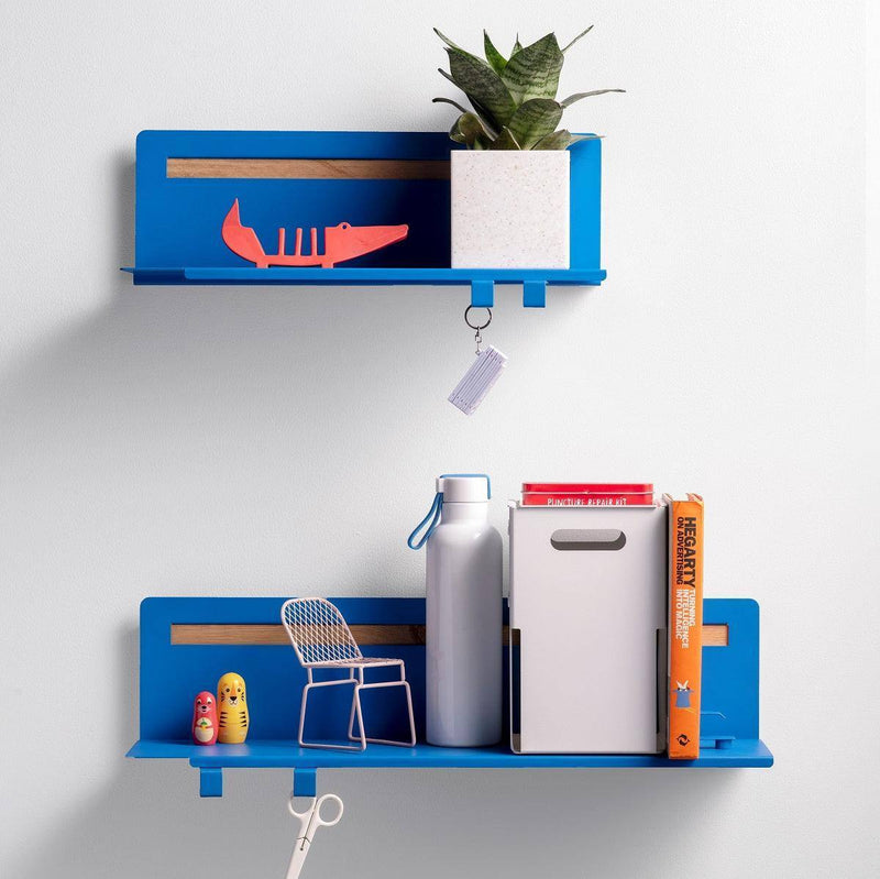 SPIN Brink Wall Shelves, Set of 2 - Cobalt Blue - Modern Quests