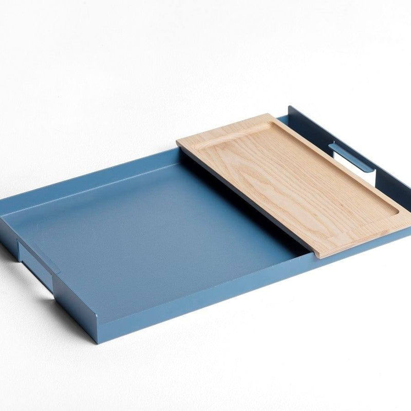 SPIN Flint Serving Tray, Large - Blue - Modern Quests