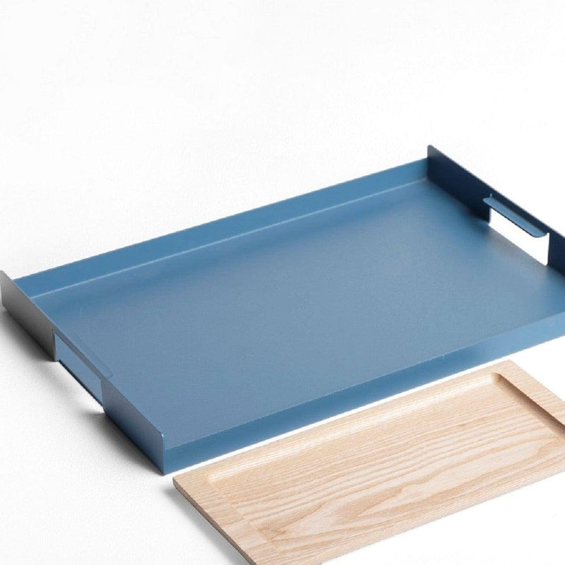 SPIN Flint Serving Tray, Large - Blue - Modern Quests