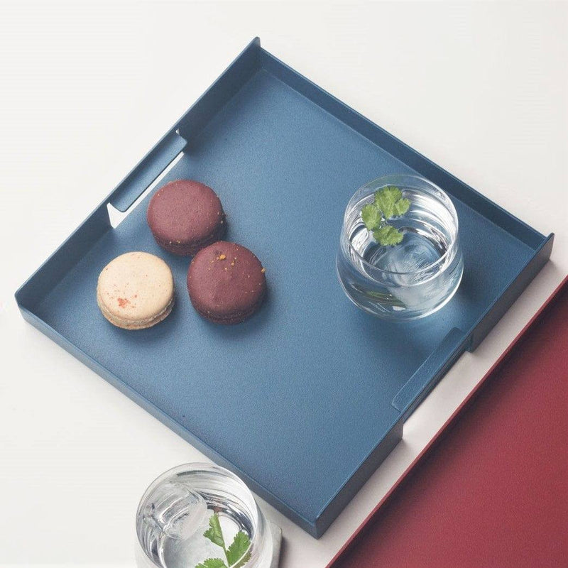 SPIN Flint Serving Tray, Small - Blue - Modern Quests