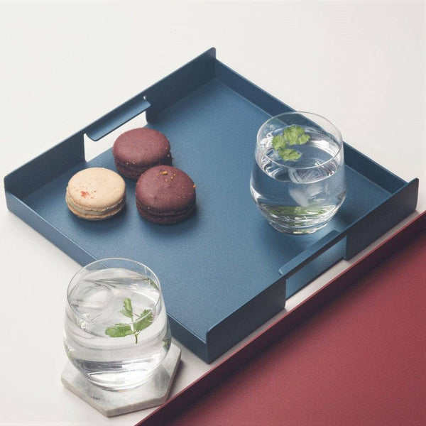 SPIN Flint Serving Tray, Small - Blue - Modern Quests