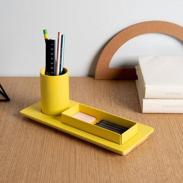 SPIN Three Desk Organiser - Mellow Yellow