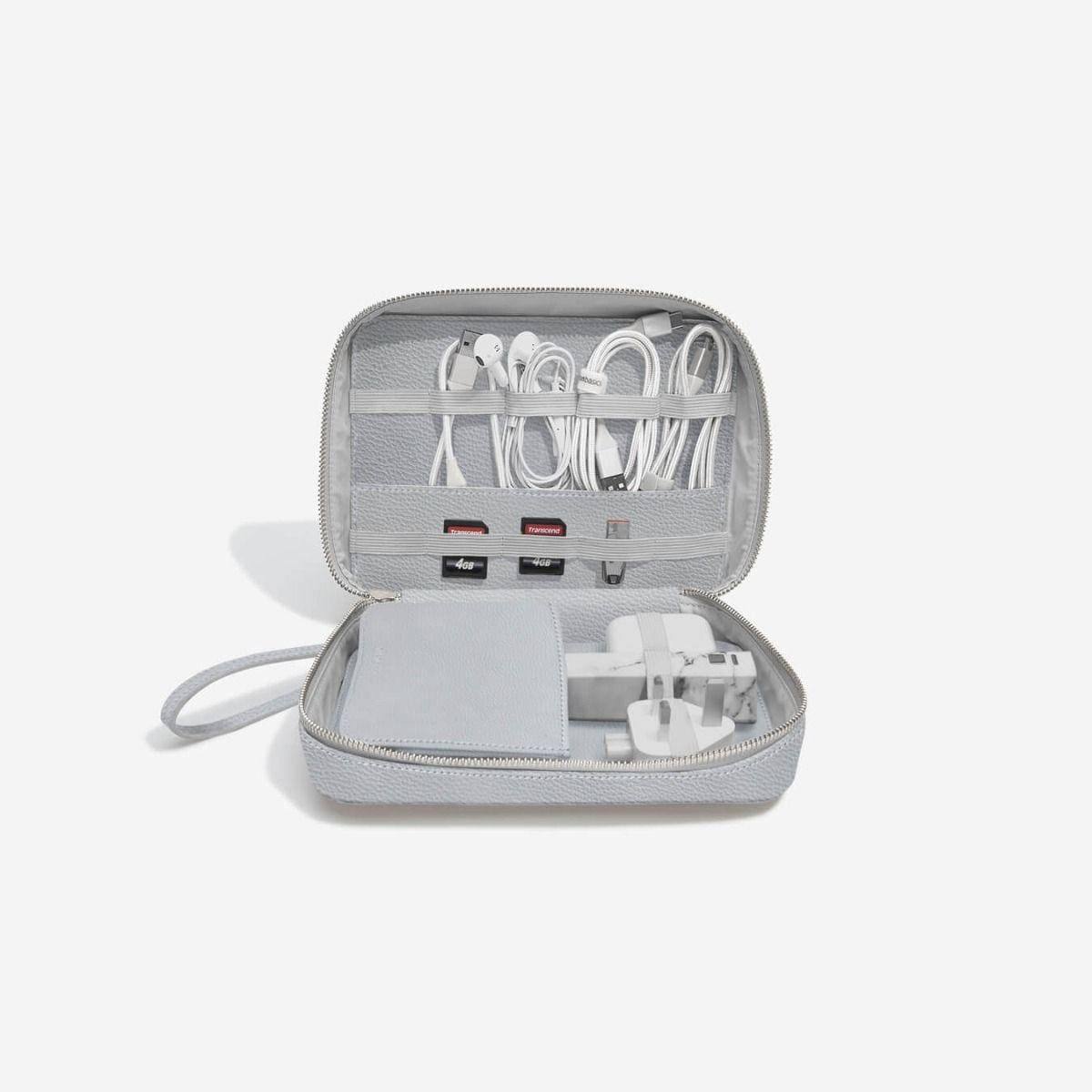 Stackers Cable Tidy Bag Pebble Grey Modern Quests