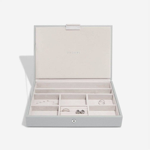 STACKERS London Jewellery Box with Lid Medium - Pebble Grey - Modern Quests