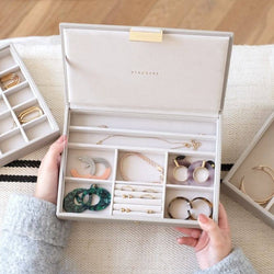 STACKERS London Jewellery Box with Lid Medium - Taupe - Modern Quests