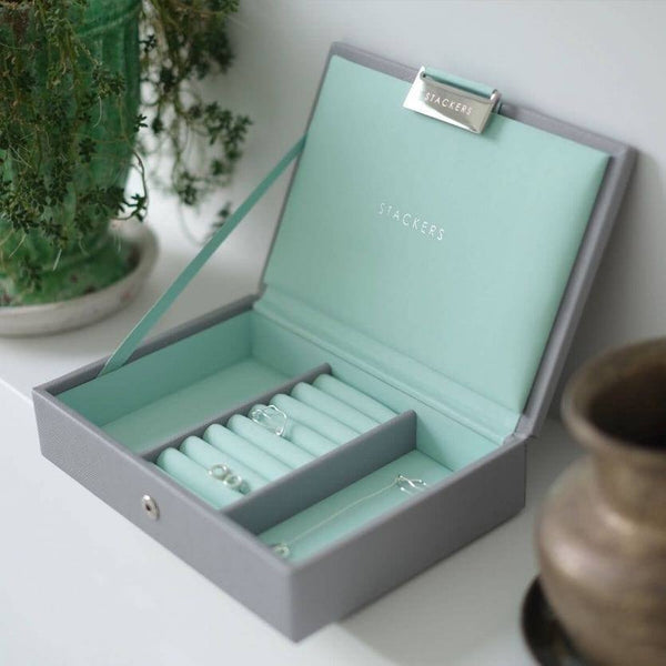 STACKERS London Jewellery Box with Lid Small - Grey Mint