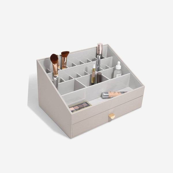 STACKERS London Makeup Organiser with Drawer Large - Taupe - Modern Quests