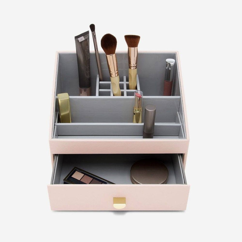 STACKERS London Makeup Organizer with Drawer - Blush Pink - Modern Quests