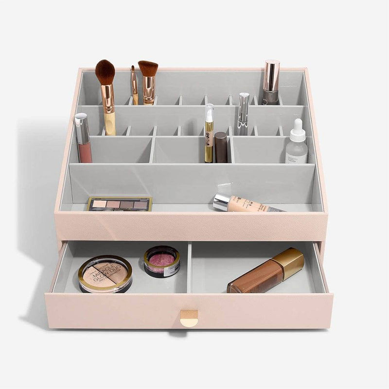 STACKERS London Makeup Organizer with Drawer Large - Blush Pink - Modern Quests