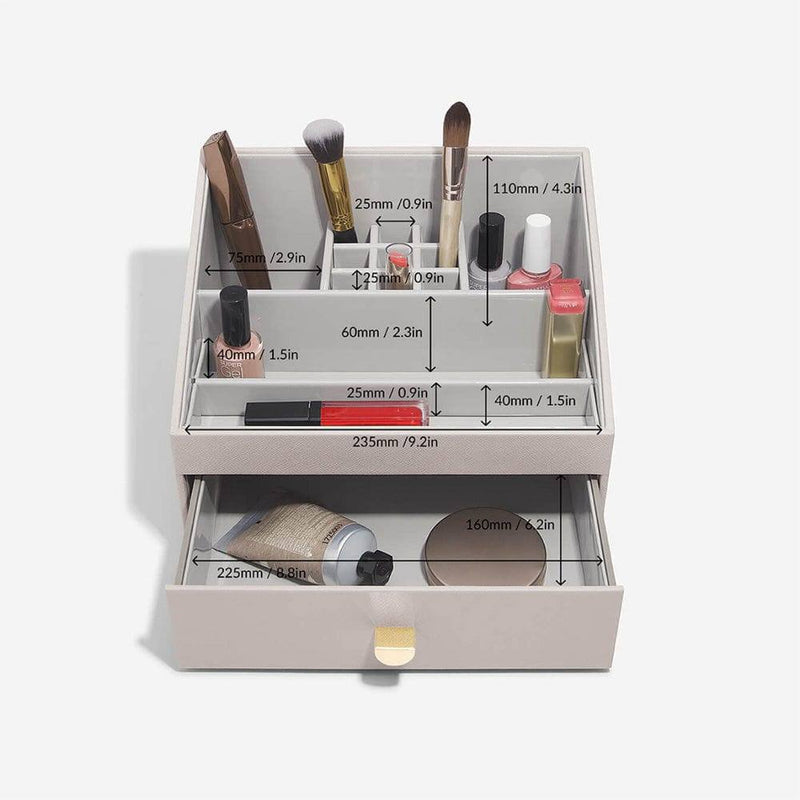 STACKERS London Makeup Organizer With Drawer - Taupe - Modern Quests