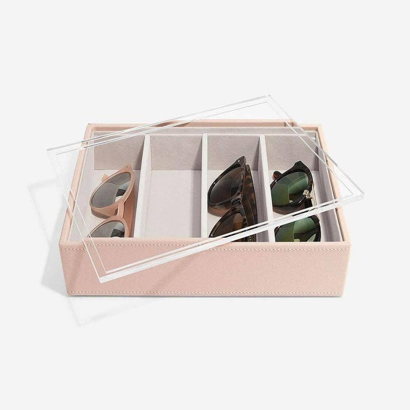 STACKERS London Sunglasses Box with Acrylic Lid - Blush Pink - Modern Quests