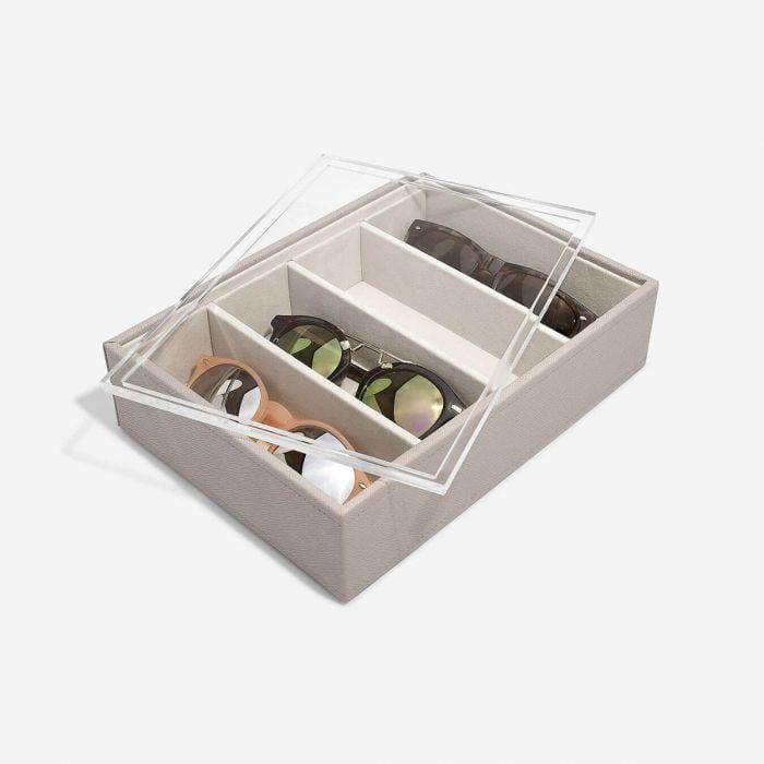 STACKERS London Sunglasses Box with Acrylic Lid - Taupe - Modern Quests