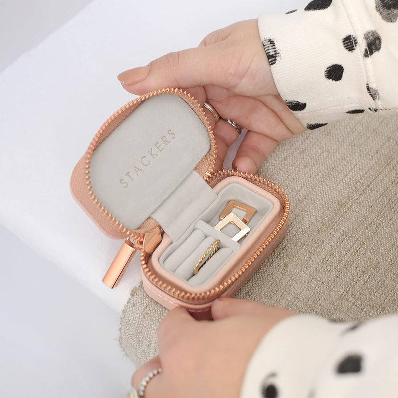 STACKERS London Travel Jewellery Pouch Duo - Blush Pink