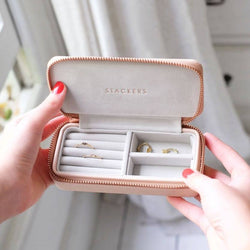 STACKERS London Travel Jewellery Pouch Medium - Blush Pink - Modern Quests