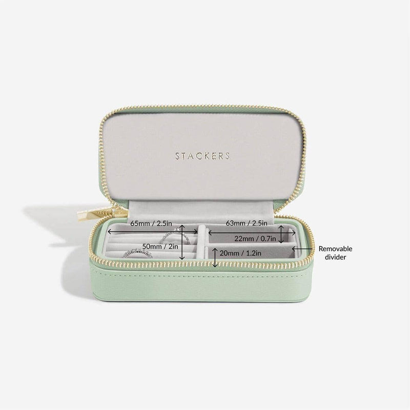 STACKERS London Travel Jewellery Pouch Medium - Sage Green - Modern Quests