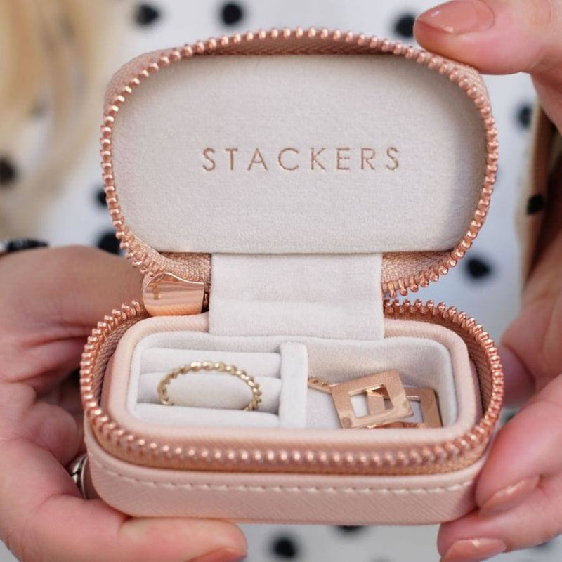STACKERS London Travel Jewellery Pouch Small - Blush Pink - Modern Quests