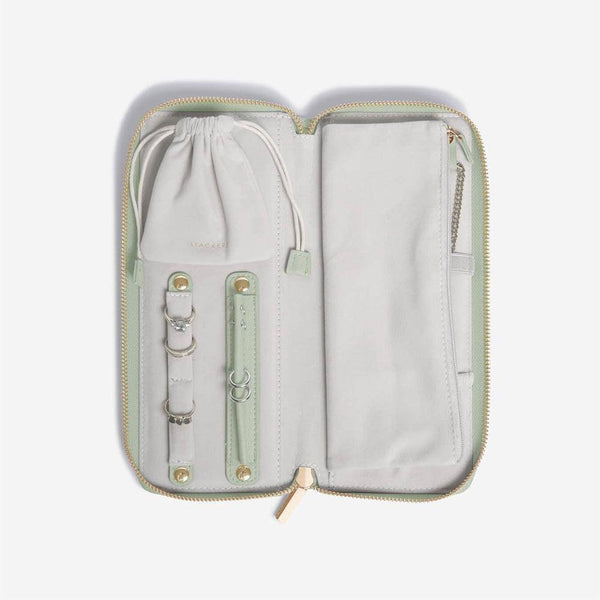 STACKERS London Travel Jewellery Roll Medium - Sage Green - Modern Quests