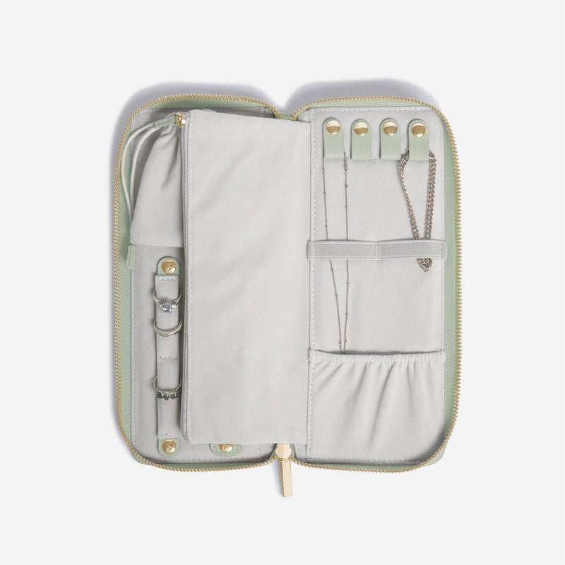 STACKERS London Travel Jewellery Roll Medium - Sage Green - Modern Quests