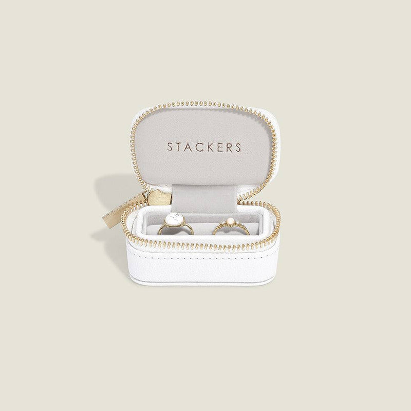 STACKERS London Travel Ring Pouch Small - Pebble White