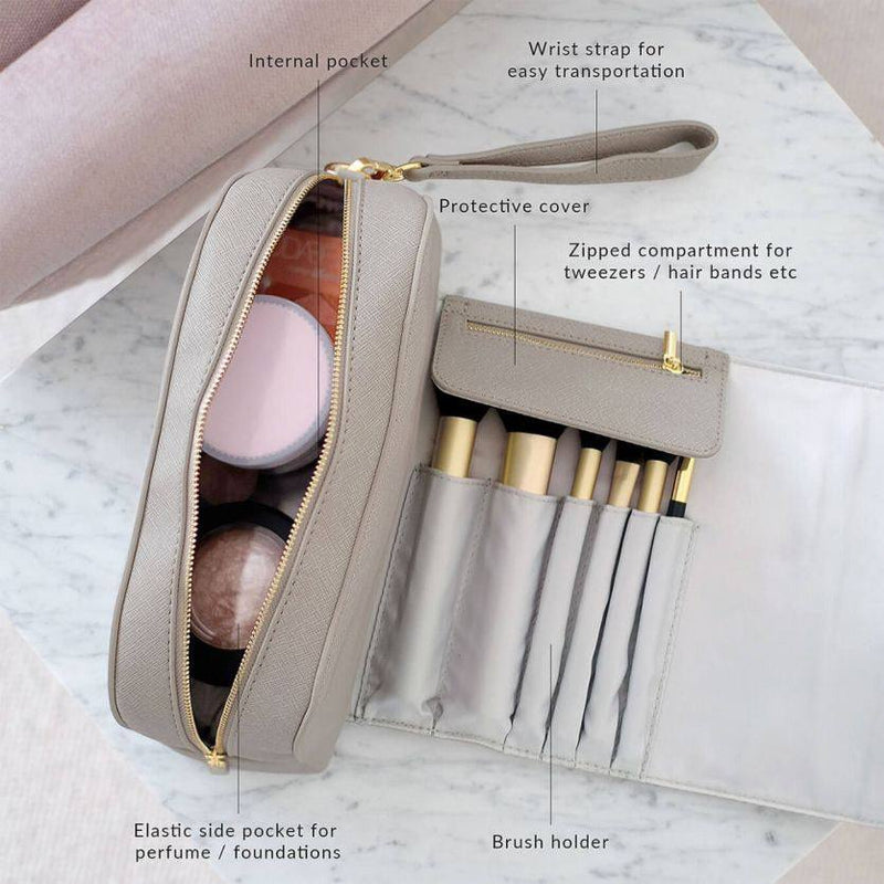 STACKERS London Wrap Around Make-up Bag - Taupe - Modern Quests