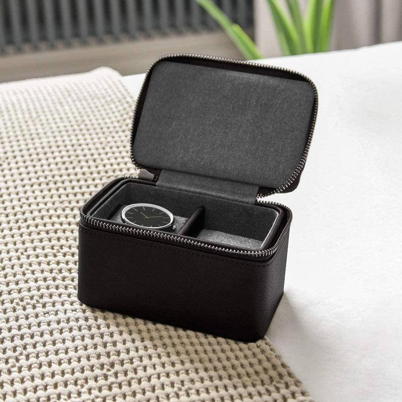 STACKERS London Zipped Watch Case Double - Pebble Black - Modern Quests