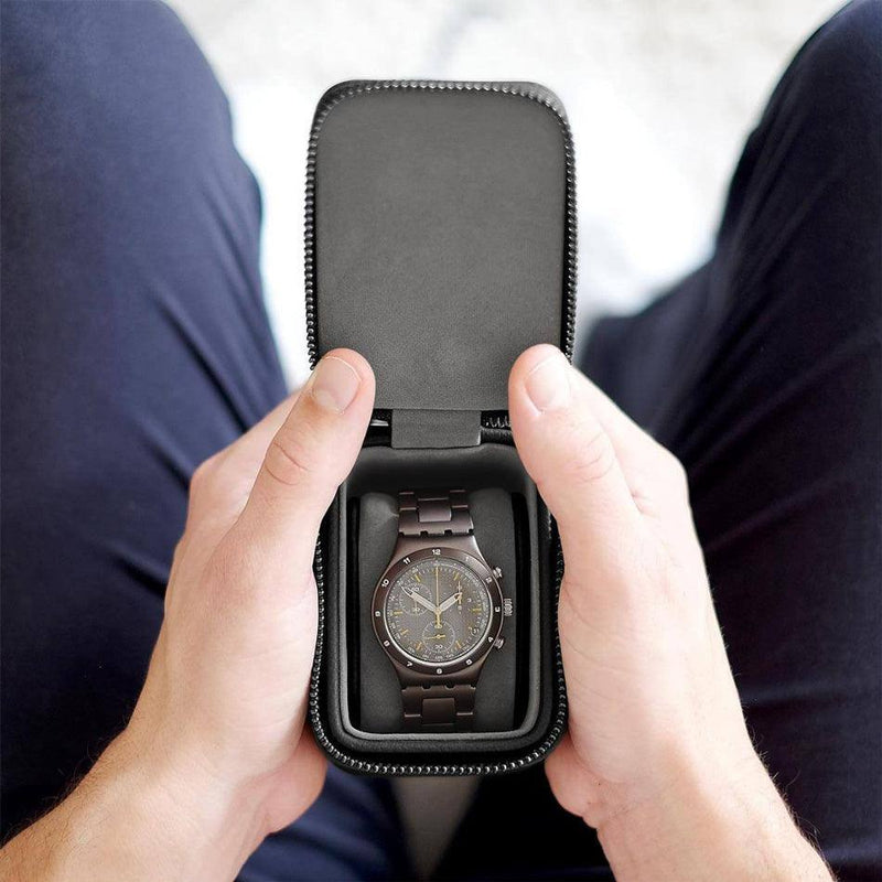STACKERS London Zipped Watch Case Single - Pebble Black - Modern Quests