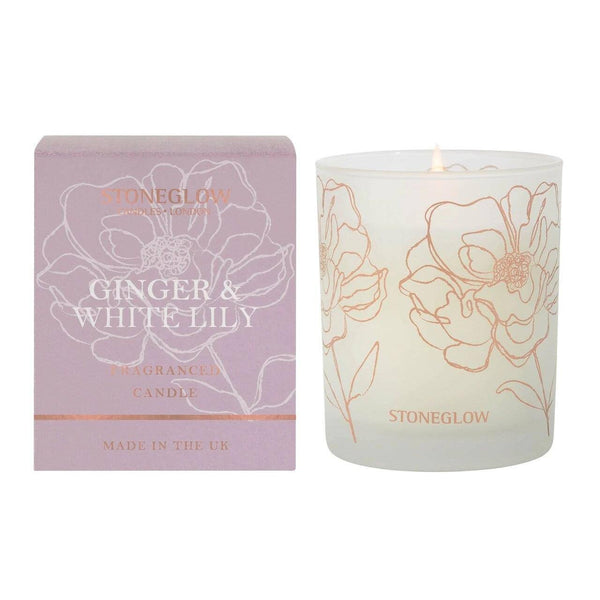 Stoneglow London Day Flower Candle - Ginger & White Lily