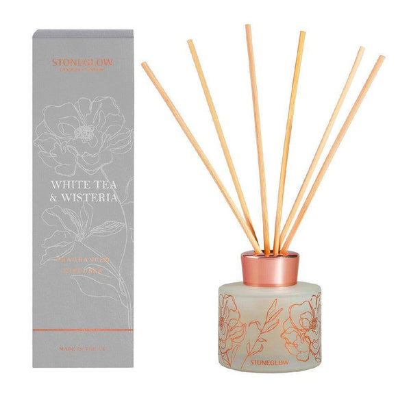 Stoneglow London Day Flower Reed Diffuser - White Tea & Wisteria - Modern Quests