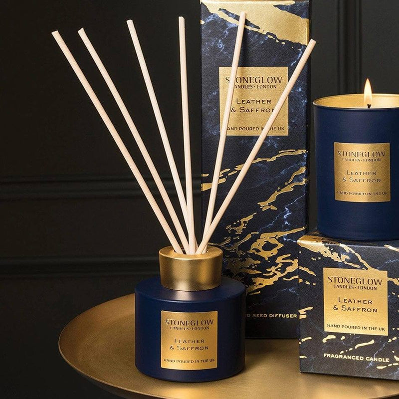 Stoneglow London Luna Reed Diffuser - Leather and Saffron - Modern Quests