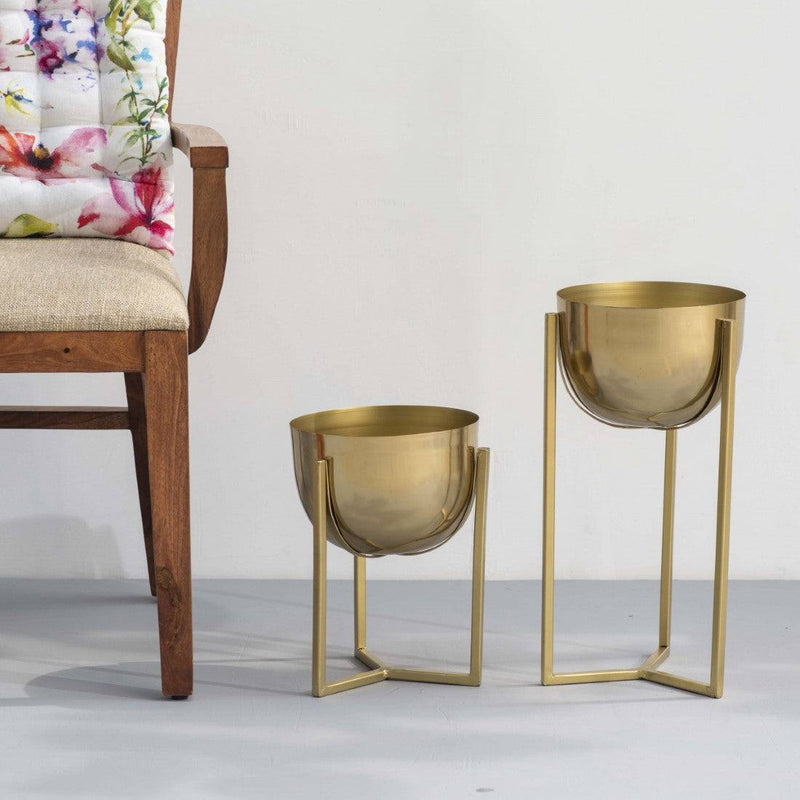The Decor Remedy Gold Swing Planters, Set of 2 - Modern Quests