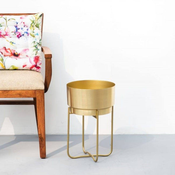 The Decor Remedy Indoor Metal Planter - Champagne Gold