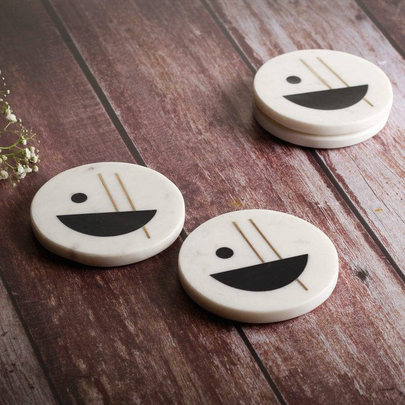 The Handicraft Street Marble Coasters, Set of 4 - Midnight Moon - Modern Quests