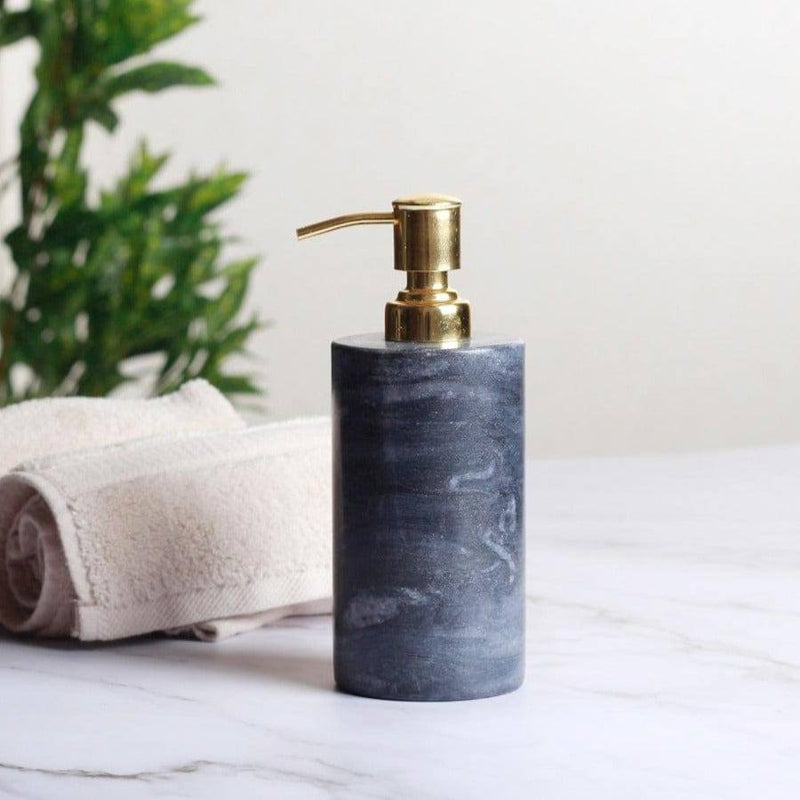 The Handicraft Street Marble Soap Dispenser - Black Swirl - Modern Quests